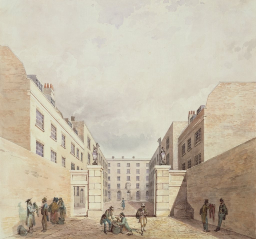 Detail of View of the East India Company's warehouses from Cutler Street, 1836 by Frederick Nash
