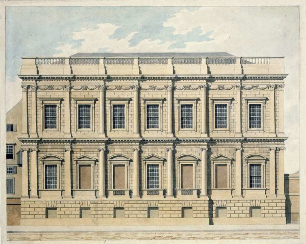 Detail of View of the Banqueting House at Whitehall, Westminster, c.1790 by Thomas Malton Jnr.