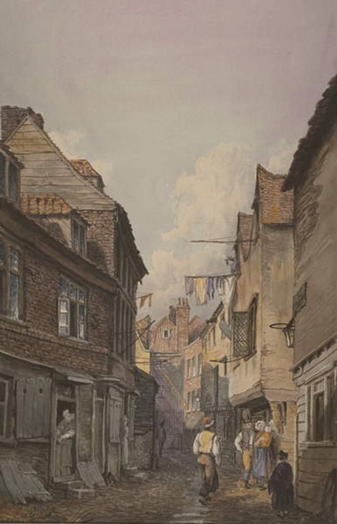 Detail of View of figures in Glean Alley, Bermondsey, c.1825 by English School
