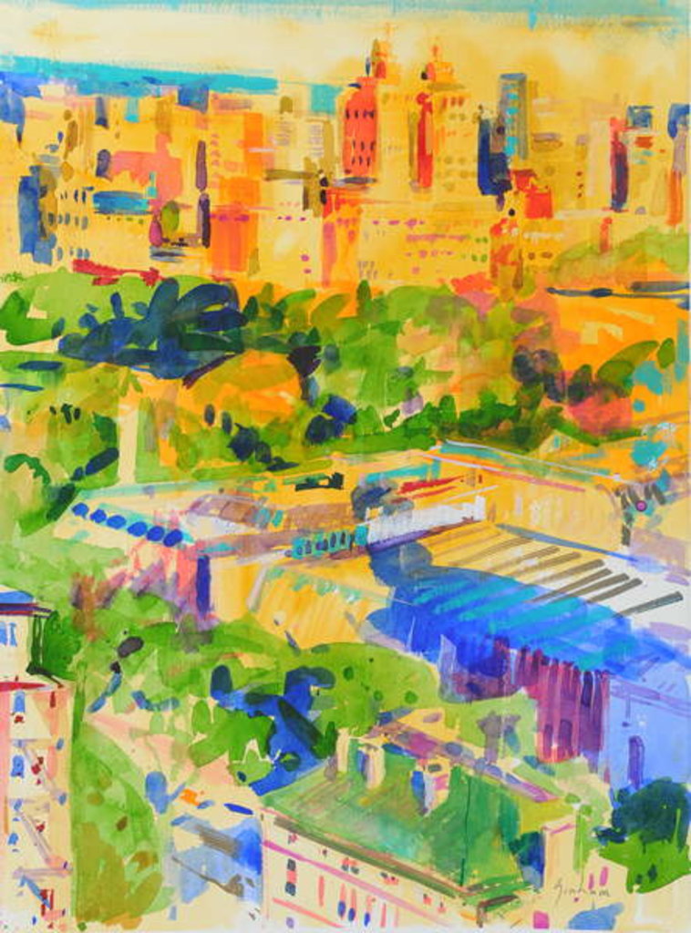 Detail of Fifth Avenue shadows over the Metropolitan by Peter Graham