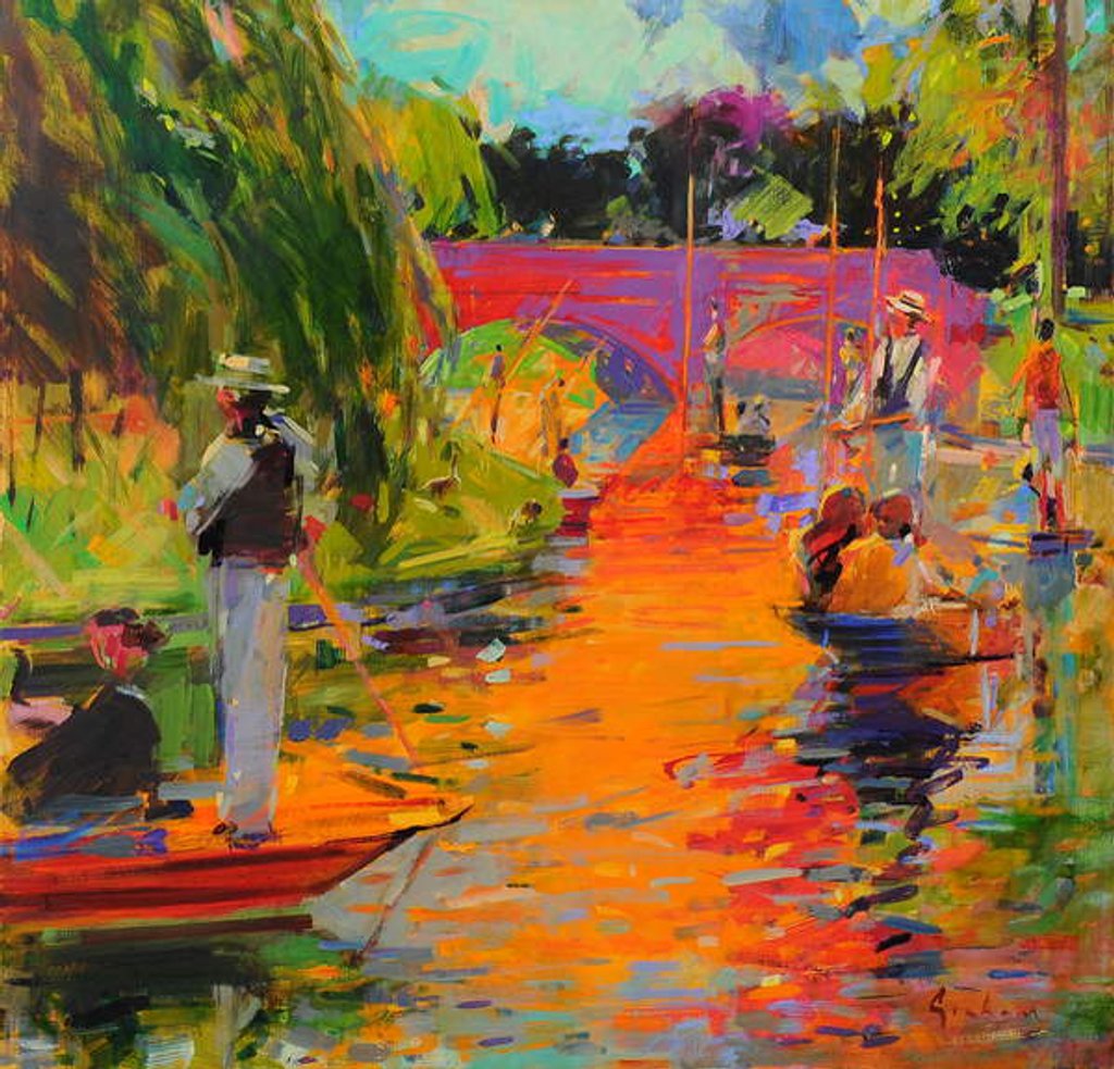 Detail of A Day on the River Cam by Peter Graham