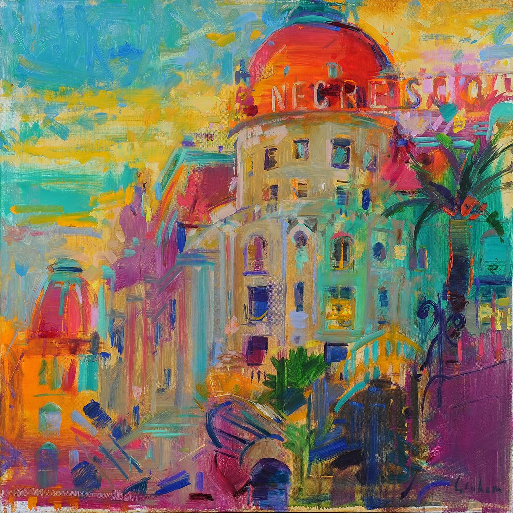 Detail of Promenade des Anglais, Sunset, 2023 by Peter Graham