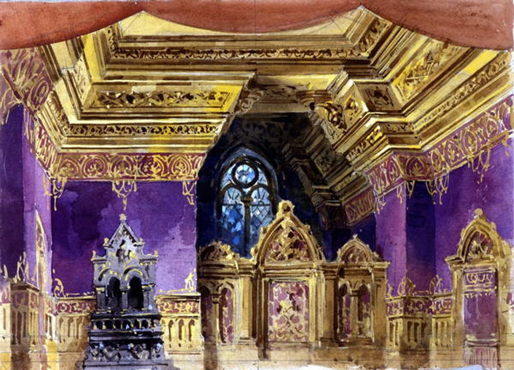 Detail of Set design for the opera 'Lucrezia Borgia' by Gaetano Donizetti, Milan, 1833 by Italian School