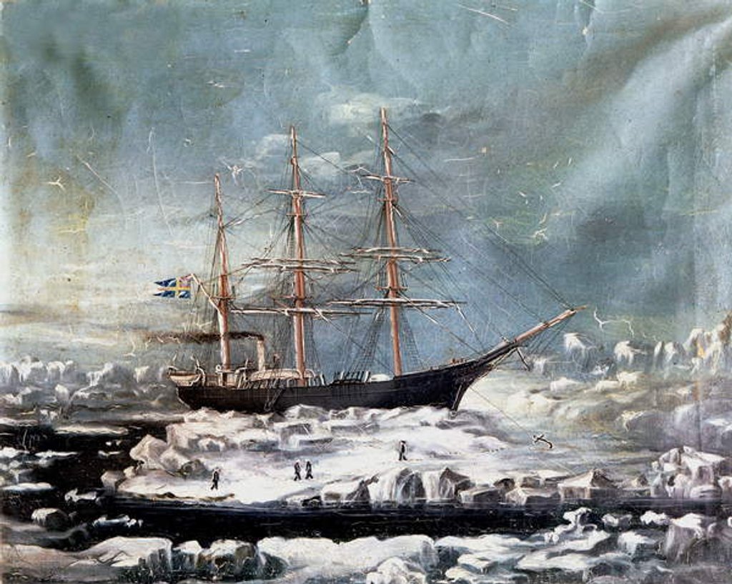 Detail of The Ship of the Finnish Explorer, Nils Adolf Erik, Baron Nordenskjold, c.1880 by Danish School