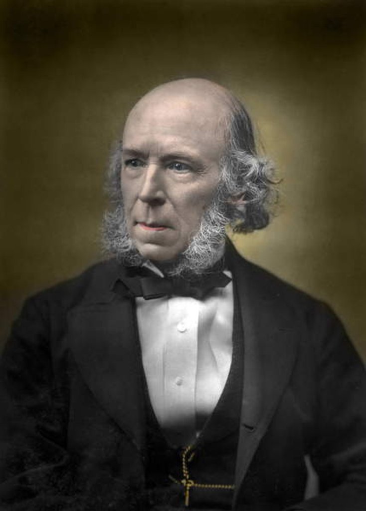 Detail of Portrait of Herbert Spencer by English School