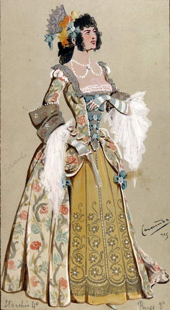Detail of Costume Design for the Countess Almaviva by Luigi Sapelli Caramba