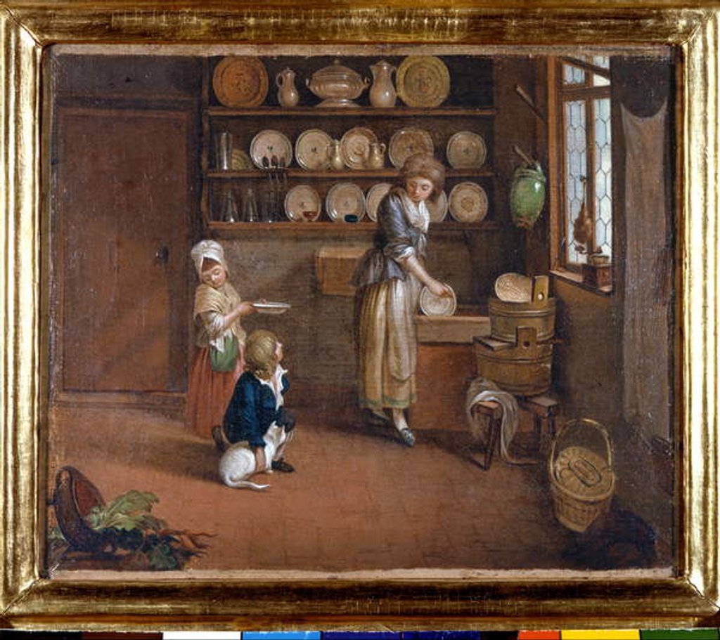 Detail of A Bourgeois Kitchen by Georg Anton Urlaub