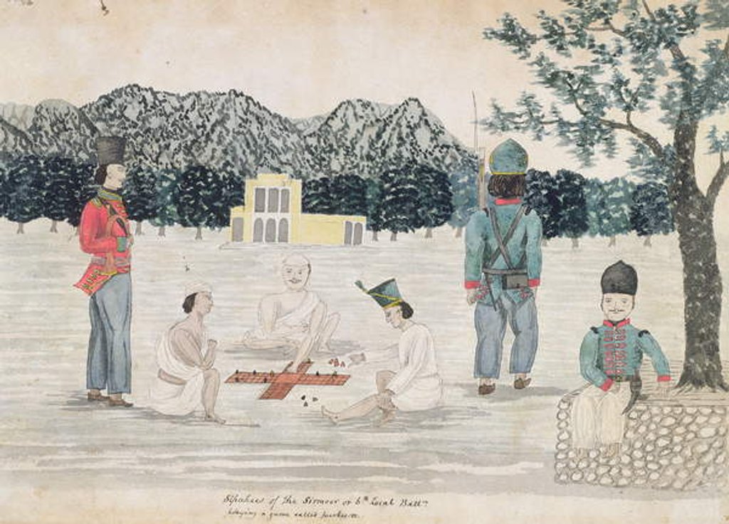 Detail of Sketch of Gurkha life at Dehra Dun, c.1821 by The Hon. Frederick Shore