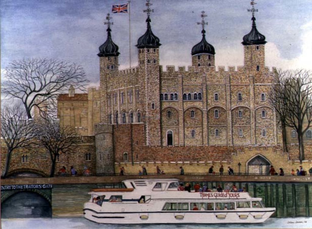 Detail of The Tower of London by Gillian Lawson