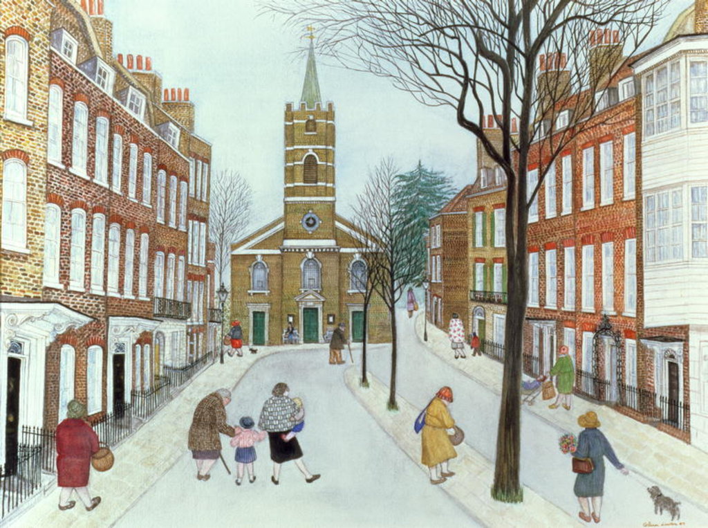 Detail of Church Row II, Hampstead by Gillian Lawson