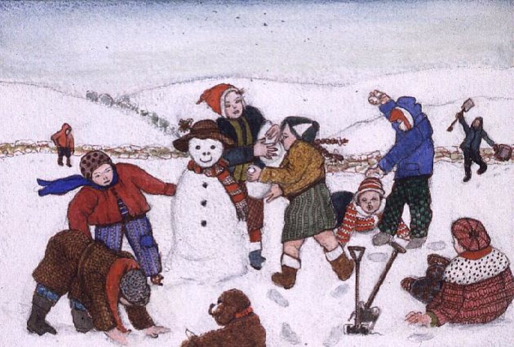 Detail of Playing in the Snow by Gillian Lawson