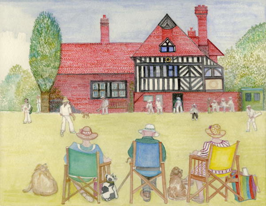Detail of The Cricket Match by Gillian Lawson