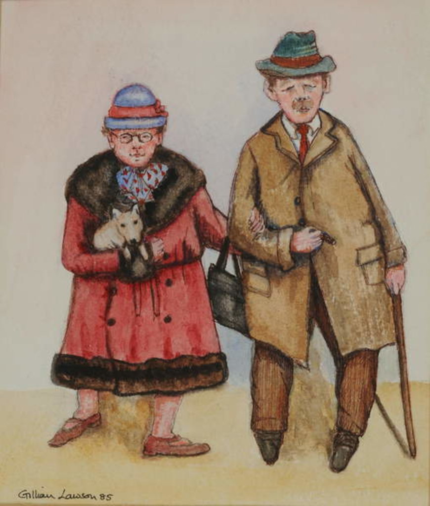 Detail of Elderly Couple, 1985 by Gillian Lawson