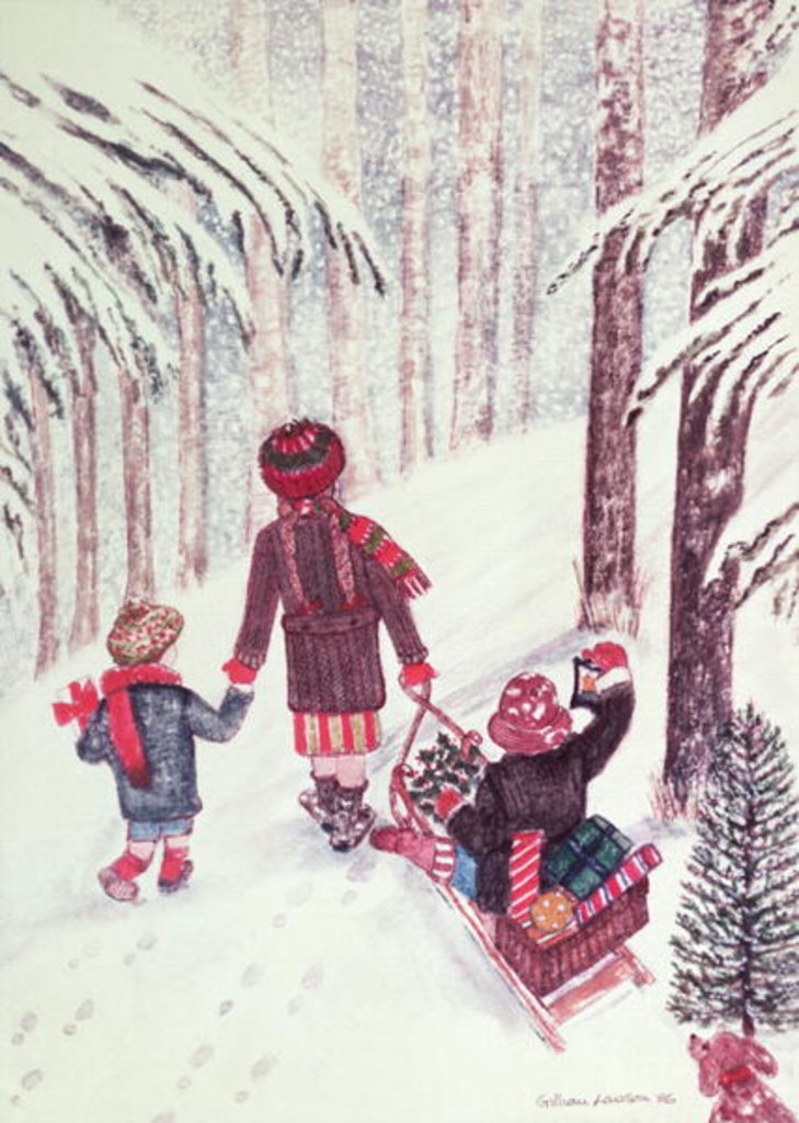 Detail of A Ride on the Sledge by Gillian Lawson