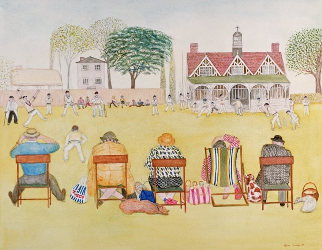 Detail of The Cricket Match, 1989 by Gillian Lawson