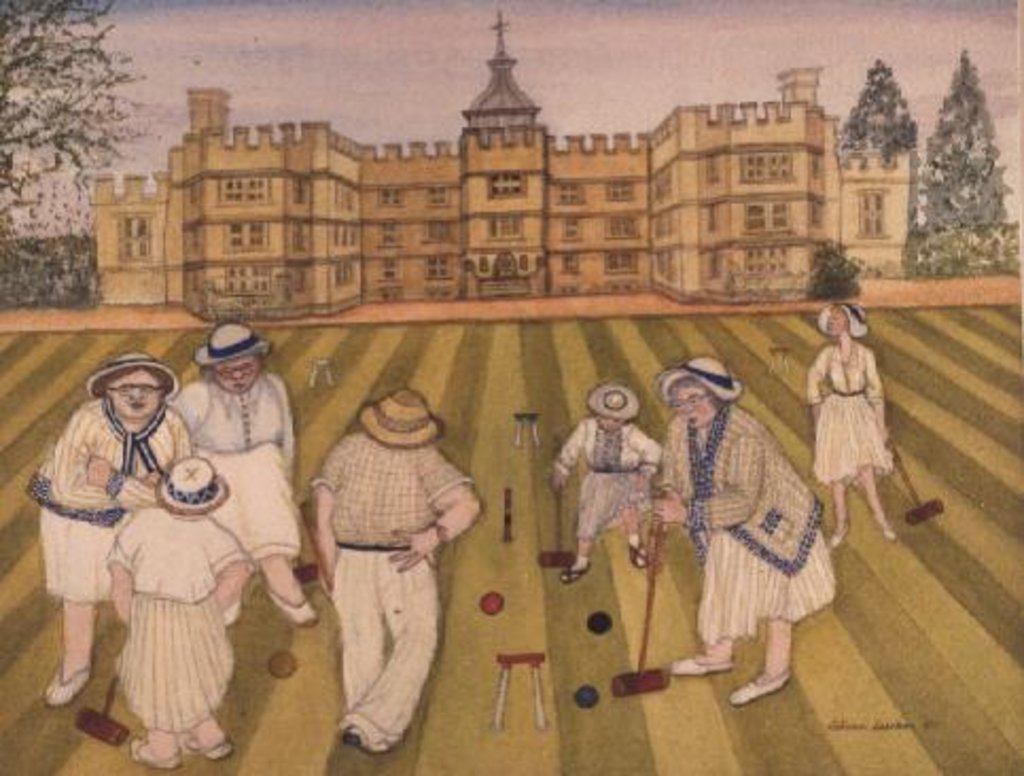 Detail of The Croquet Match by Gillian Lawson