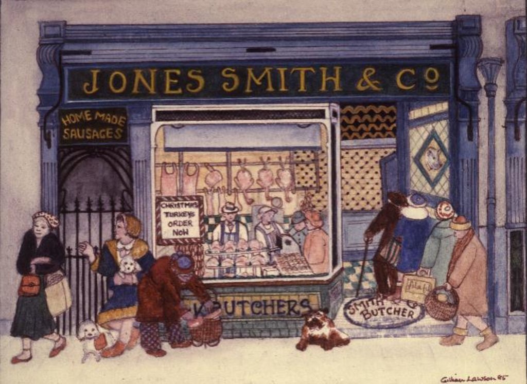 Detail of Jones Smith & Co., Butcher's Shop by Gillian Lawson