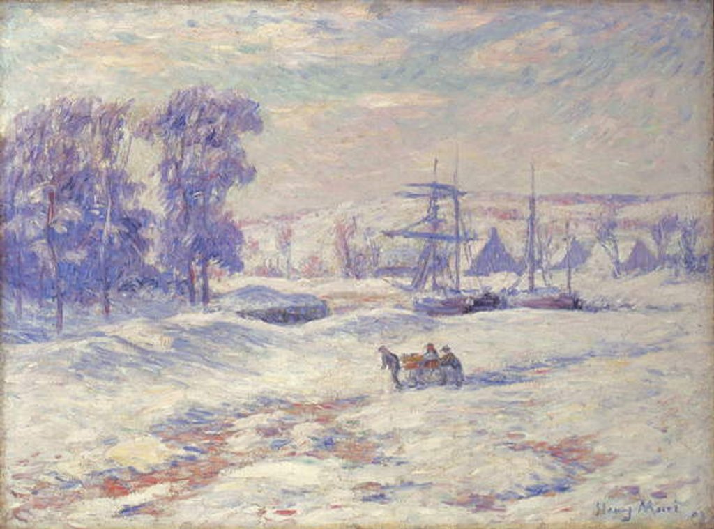 Detail of Snow at Quimper, 1909 by Henry Moret
