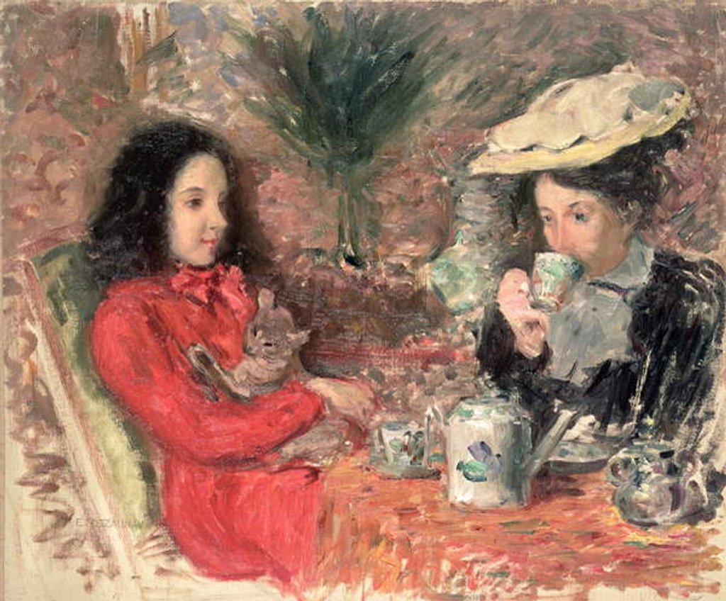 Detail of Tea Time, c.1900 by Emile Alfred Dezaunay