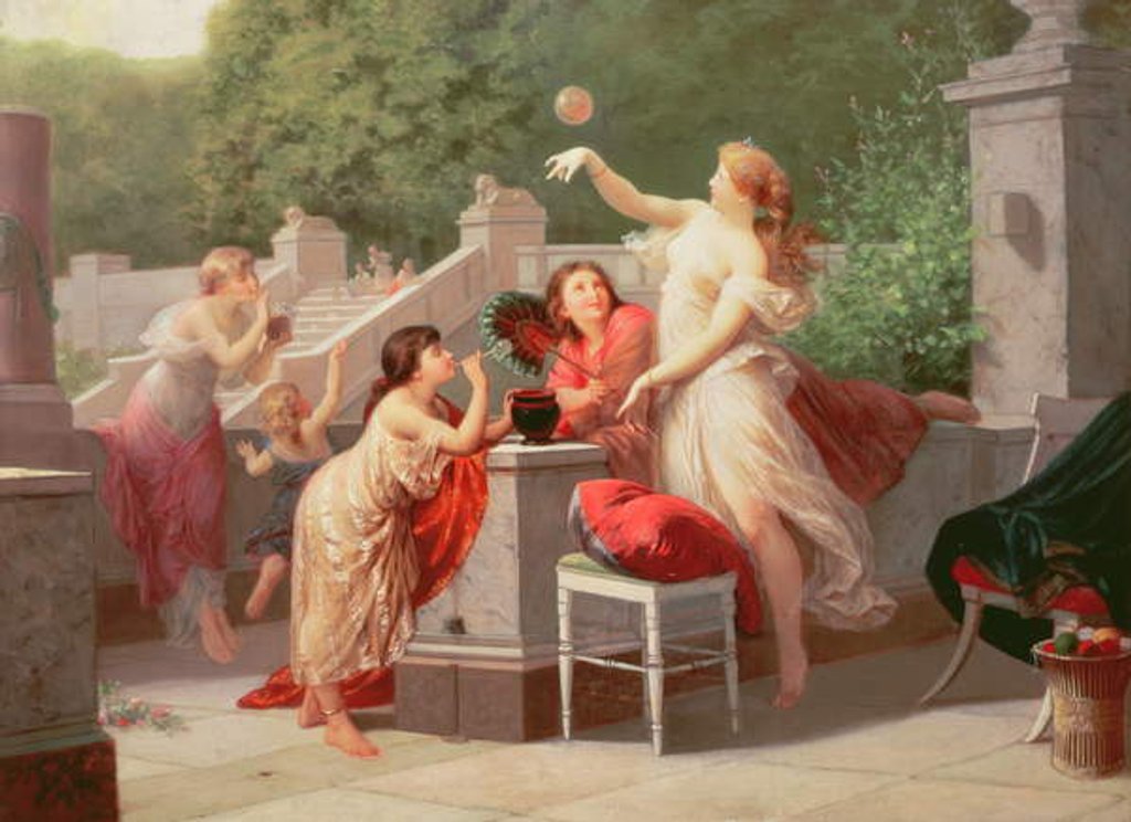 Detail of Blowing Bubbles, 1883 by Henri Pierre Picou