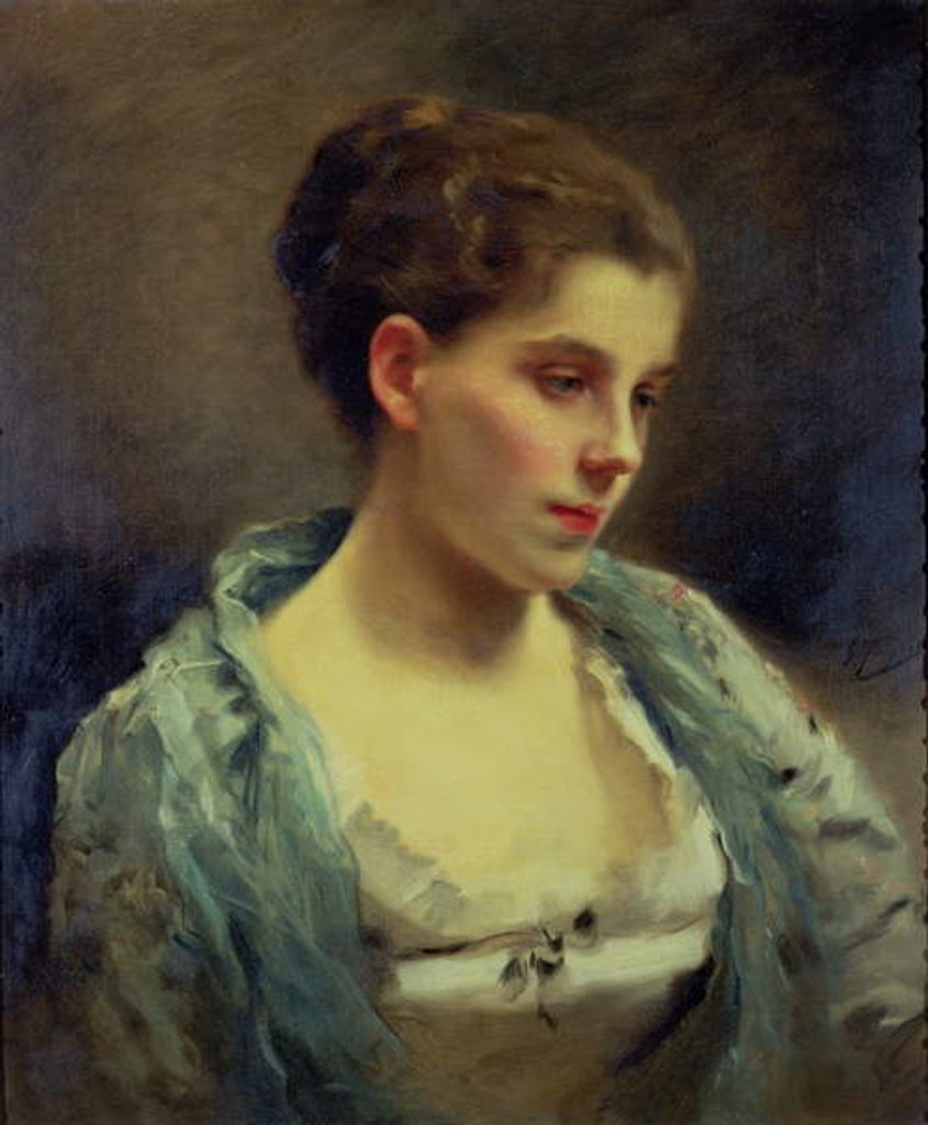 Detail of Young Dreamer by Gustave Jacquet