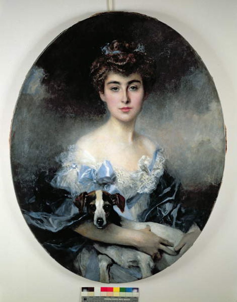 Detail of Young Woman with a Dog by Francois Flameng