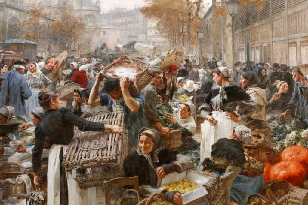 Detail of Les Halles, 1895 by Leon Augustin Lhermitte