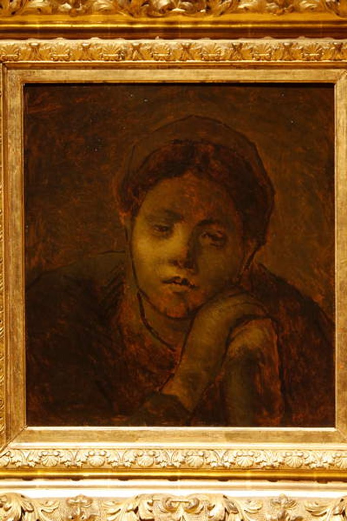 Detail of Tête de paysanne, étude, 1872 by Jean-Francois Millet