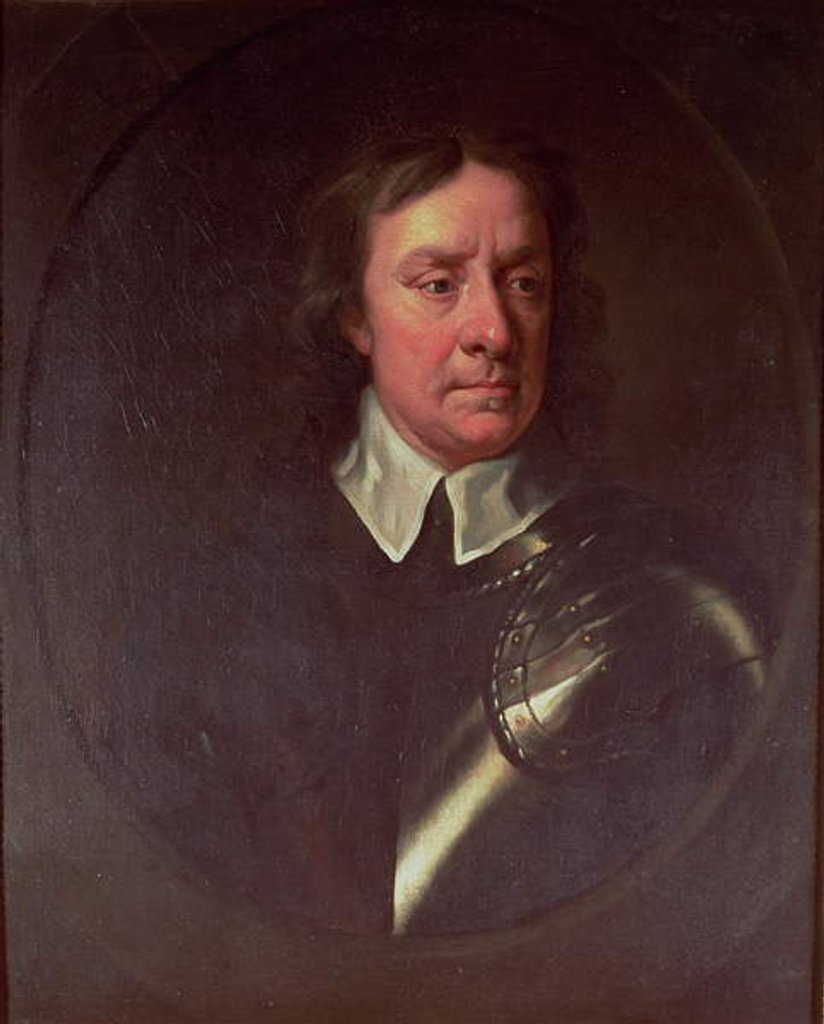 Detail of Portrait of Oliver Cromwell by English School