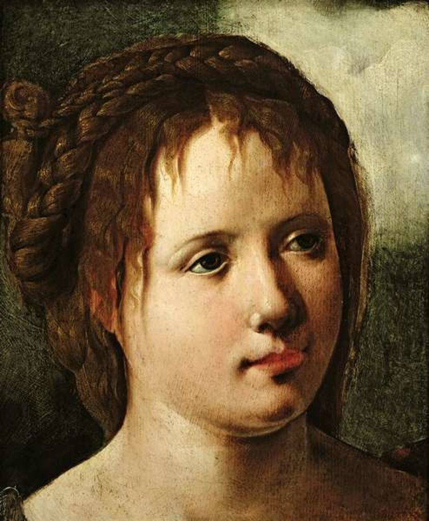 Detail of Head of a Girl, 1530/35 by Jan van Scorel