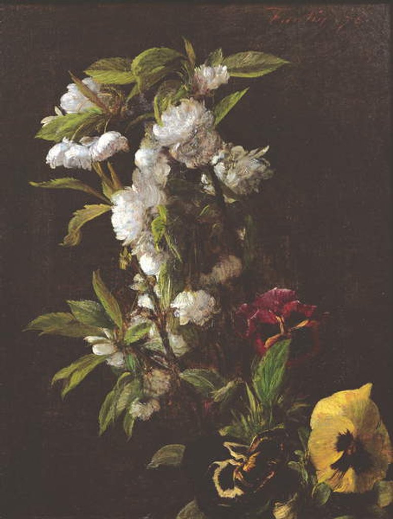 Detail of Flowers, 1876 by Ignace Henri Jean Fantin-Latour