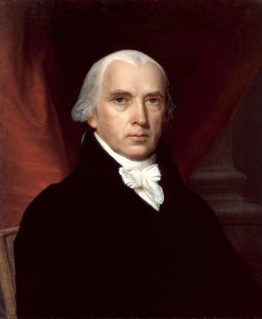 Detail of Portrait of James Madison, 1816 by American School