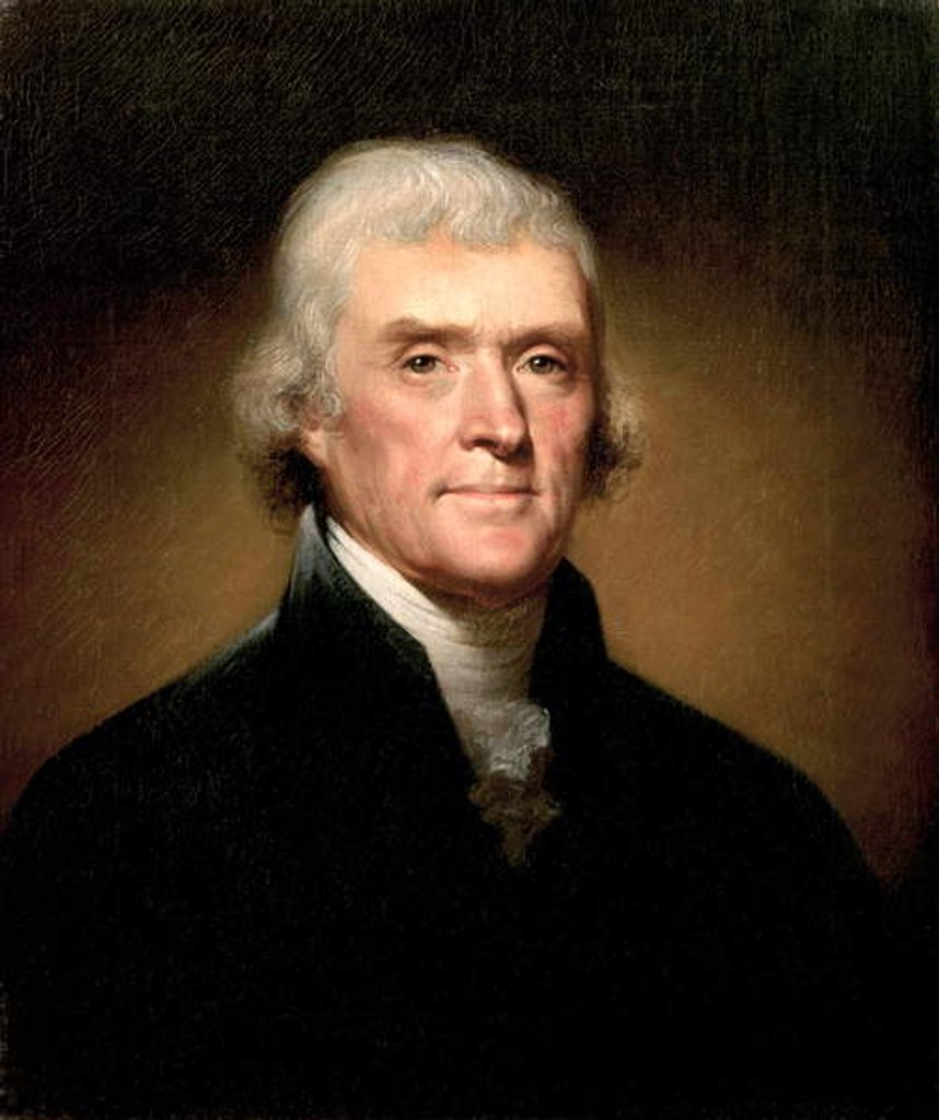 Detail of Portrait of Thomas Jefferson, 1853 by Rembrandt Peale