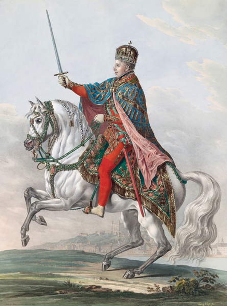 Detail of Emperor Ferdinand I of Austria on Horseback, 1830 by Franz Wolf