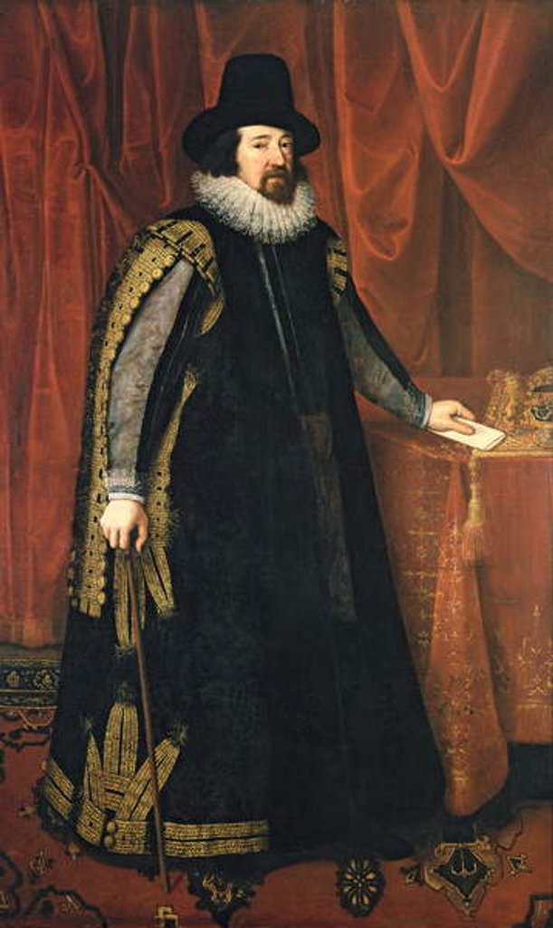Detail of Sir Francis Bacon Baron Verulam of Verulam, Viscount St. Albans by Paul van Somer