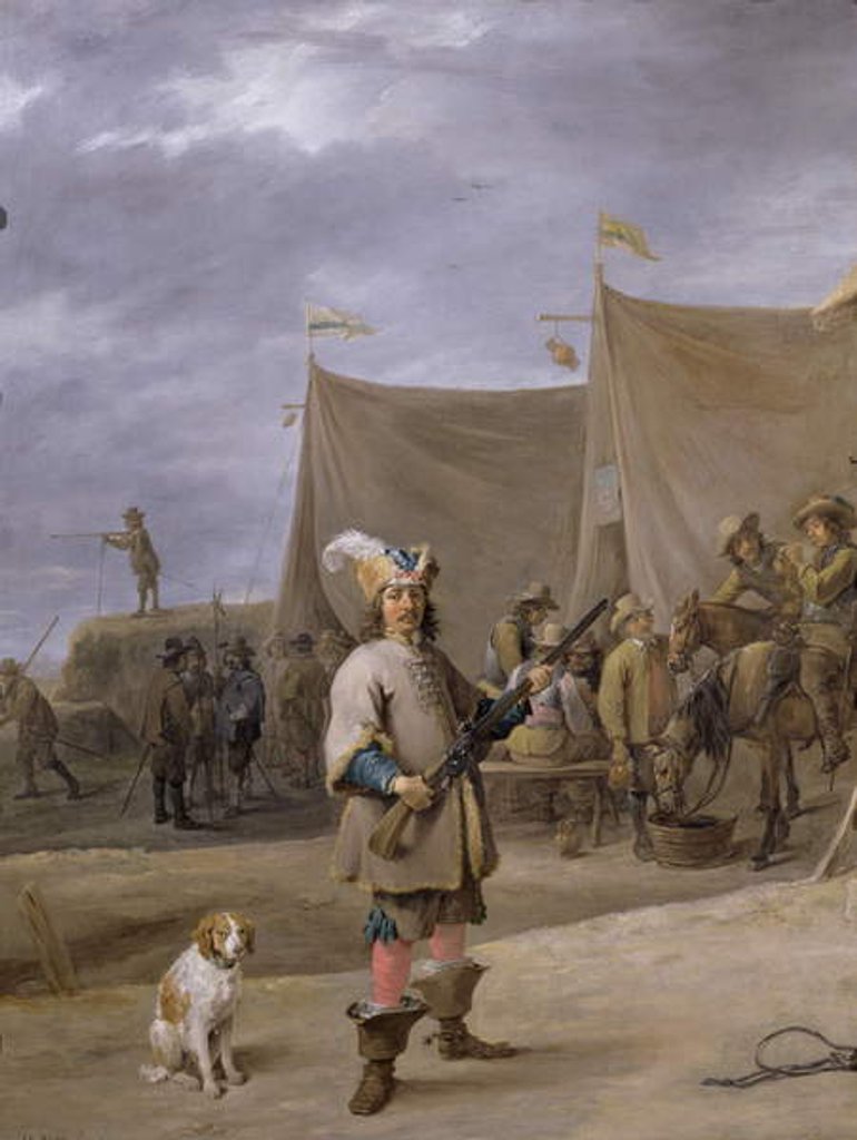 Detail of Soldier, 1640 by David the Elder Teniers