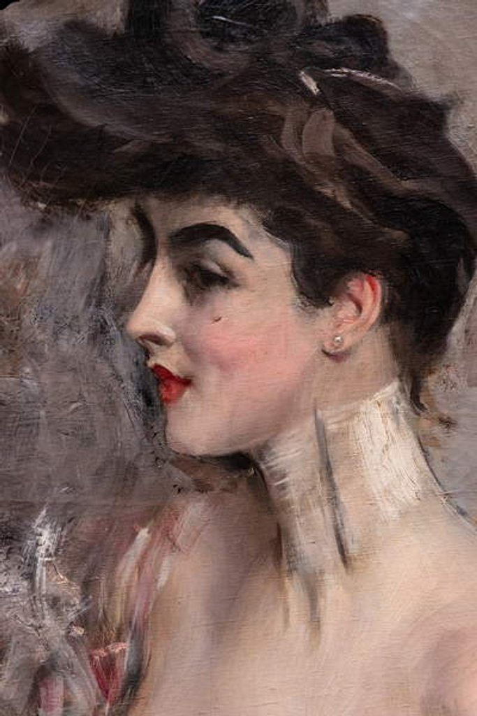 Detail of Madame X with a pearl collier, detail, 1904 by Giovanni Boldini
