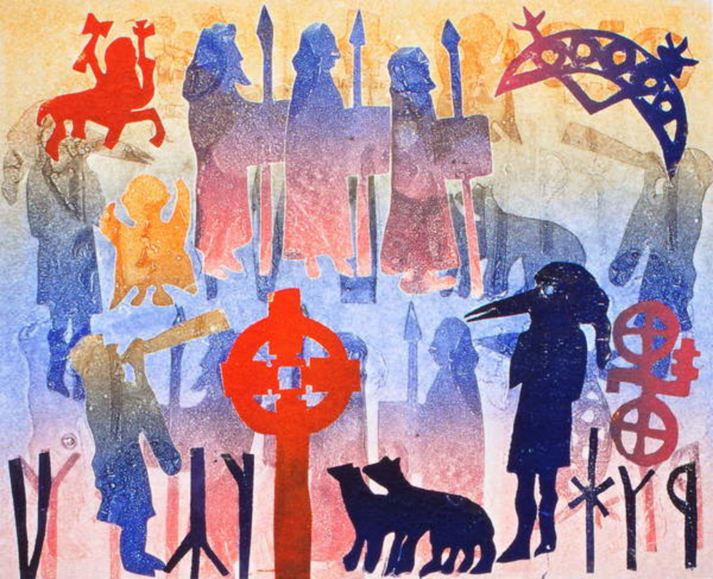 Detail of Rainbow Days, 2000 by Gloria Wallington