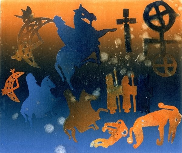 Detail of Pictish Ceremony by Gloria Wallington