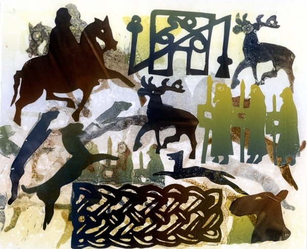 Detail of Pictish symbols and Lacing by Gloria Wallington