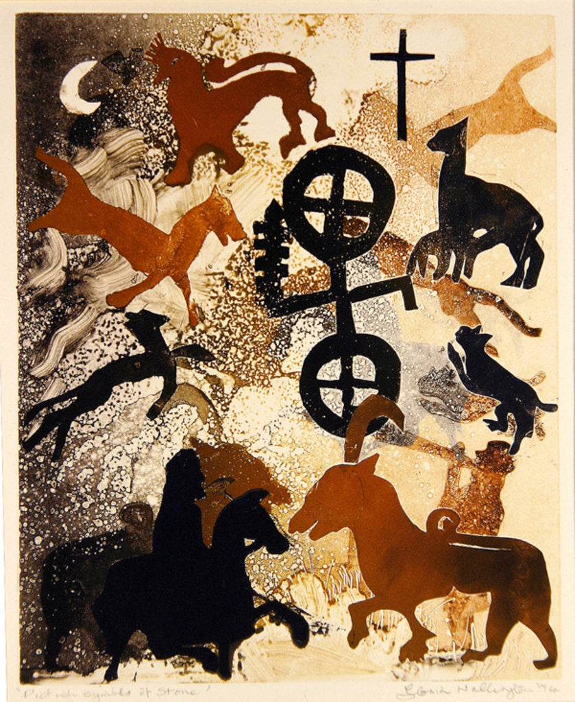 Detail of Pictish Symbols of Stone, 1995 by Gloria Wallington