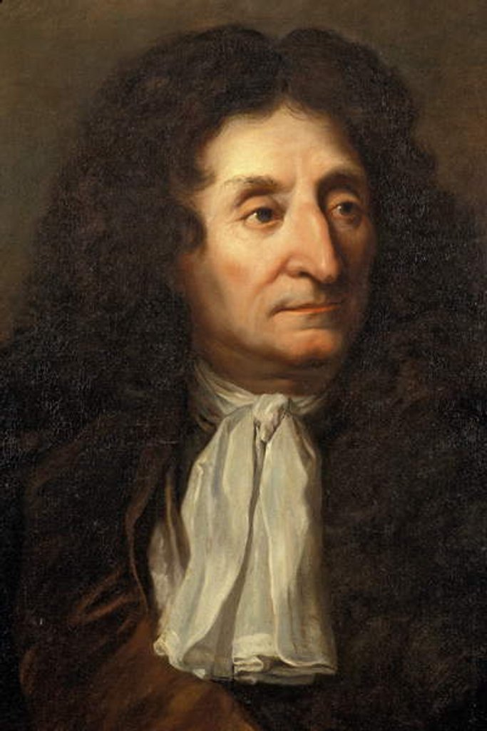 Detail of Portrait of Jean de La Fontaine by Hyacinthe Rigaud