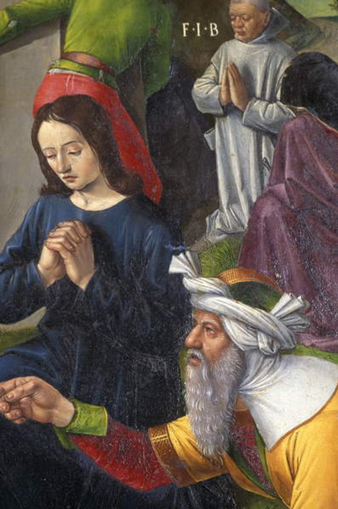 Detail of Indre & Loire N* 176 - Chateau de Loches - Detail of the altarpiece of the crucifixion - Ecole de Jean Fouquet - 1485 - by Anonymous