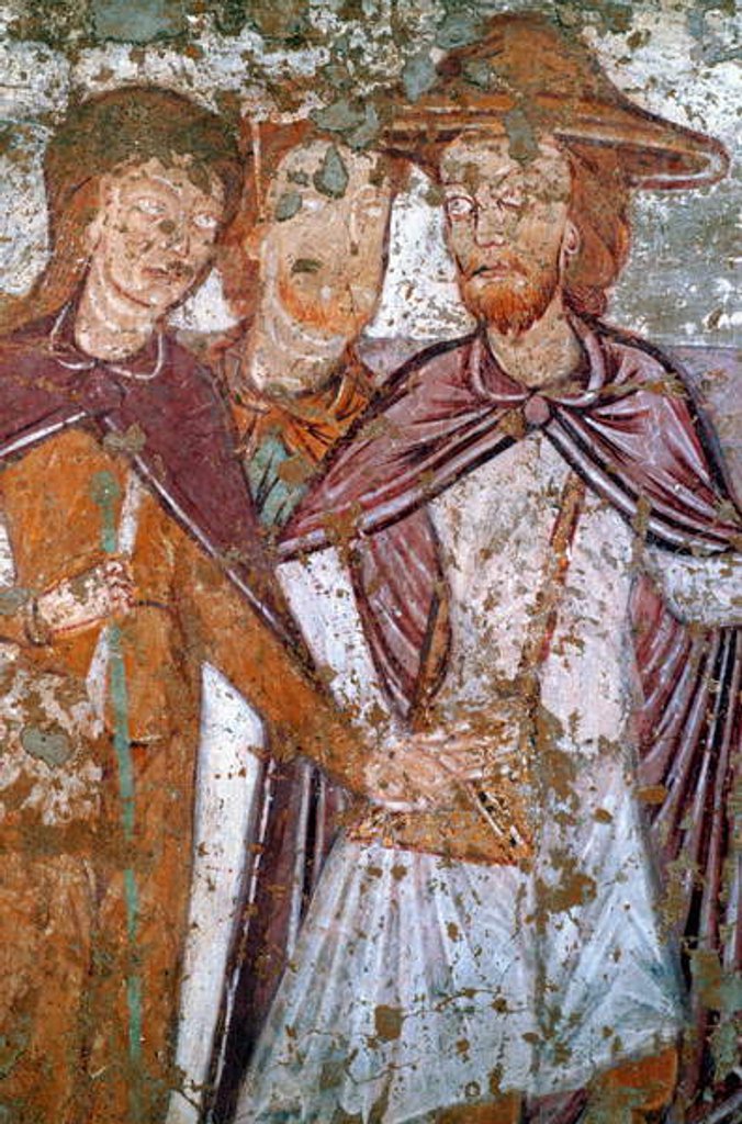 Detail of Wall painting of the legend of St-Gilles by Anonymous