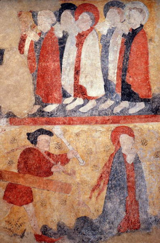 Detail of Loire Atlantique N* 079 - St-Sulpice des Landes - Church known as “Old Town” - Wall painting of the 15th century by Anonymous