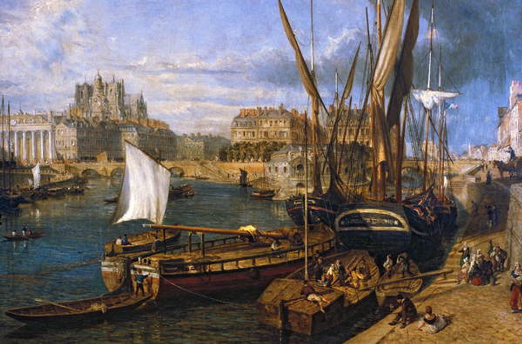 Detail of Loire Atlantique N* 120 - Nantes - Musee Dobree - The Port of Nantes - by Parrot William - painting of 1804 by Anonymous