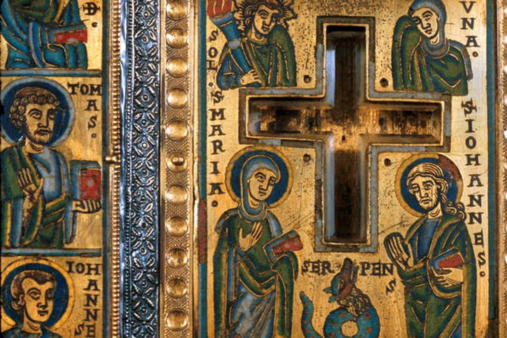 Detail of Loire Atlantique N* 130 - Nantes - Musee Dobree - Staurotheque - Work rhenan of the 12th century by Anonymous