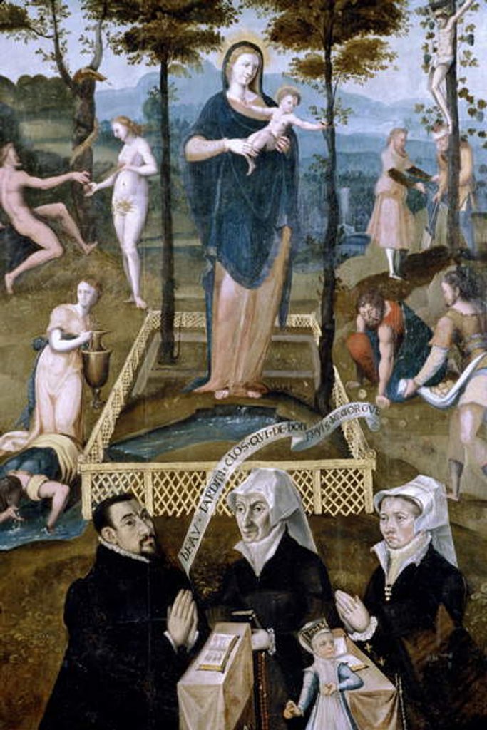 Detail of The Virgin in the enclosed garden, portrait of Jacques Delegorgue, Echevin d'Abbeville by Anonymous