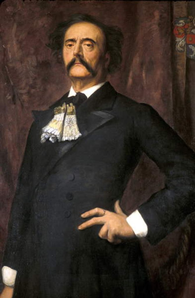 Detail of Portrait of Jules Barbey d'Aurevilly by Anonymous