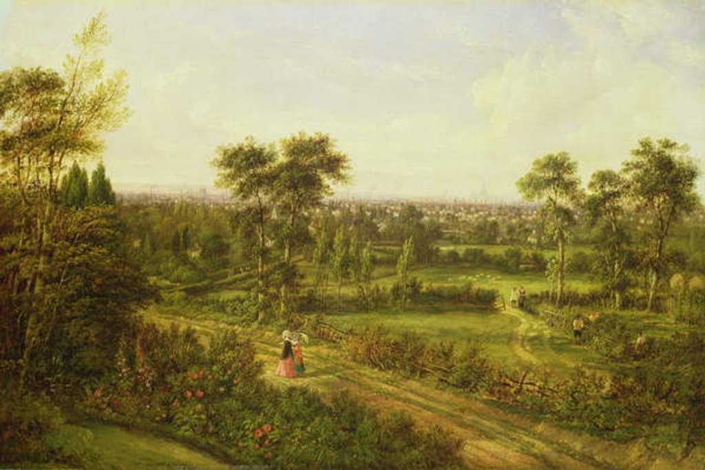 Detail of View of London from Denmark Hill by Alexander Nasmyth